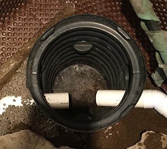 sump pump tank from the top